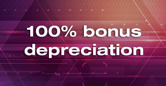 100% bonus depreciation