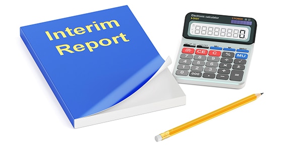 Interim report concept, 3D rendering isolated on white background