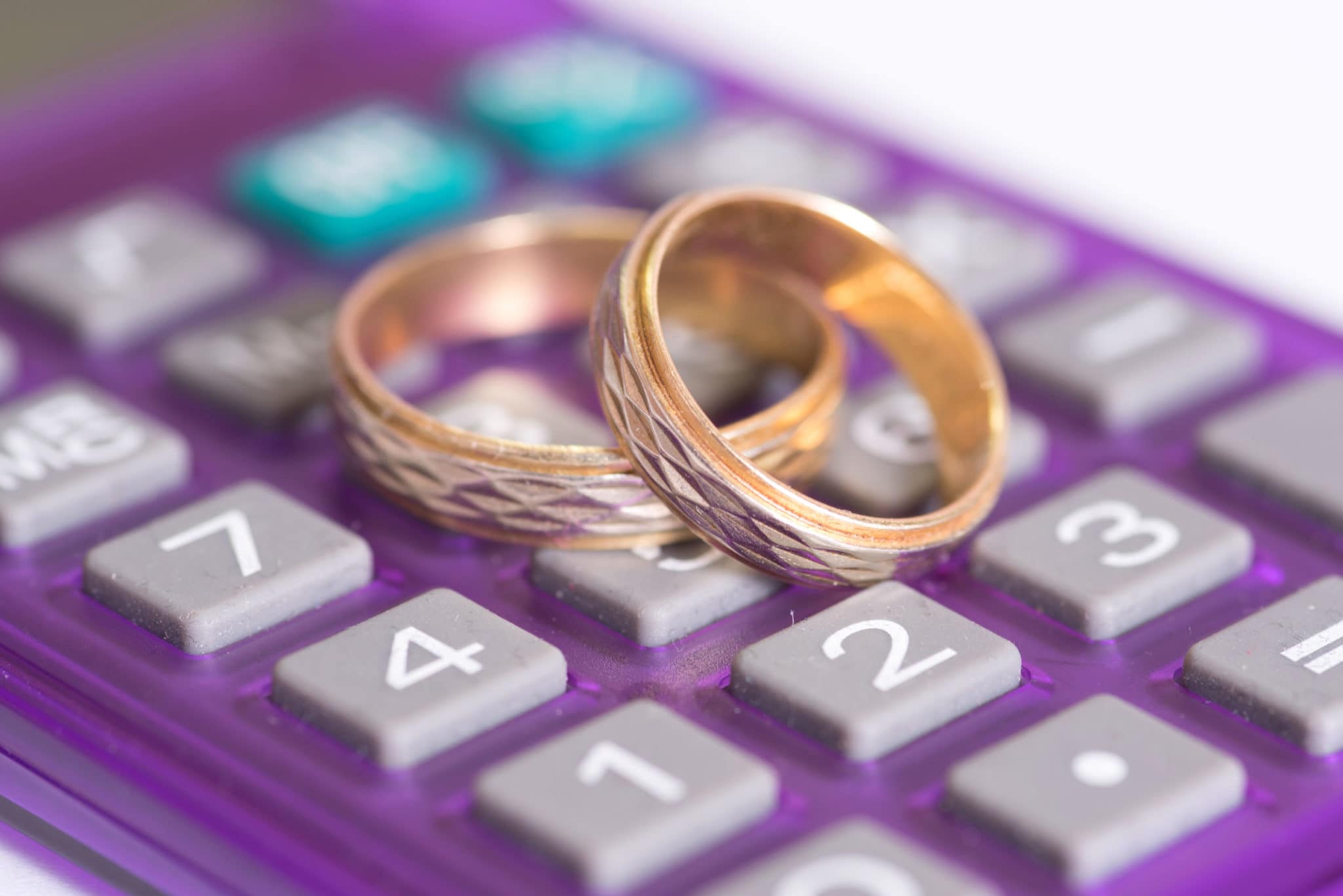 wedding rings and calculator