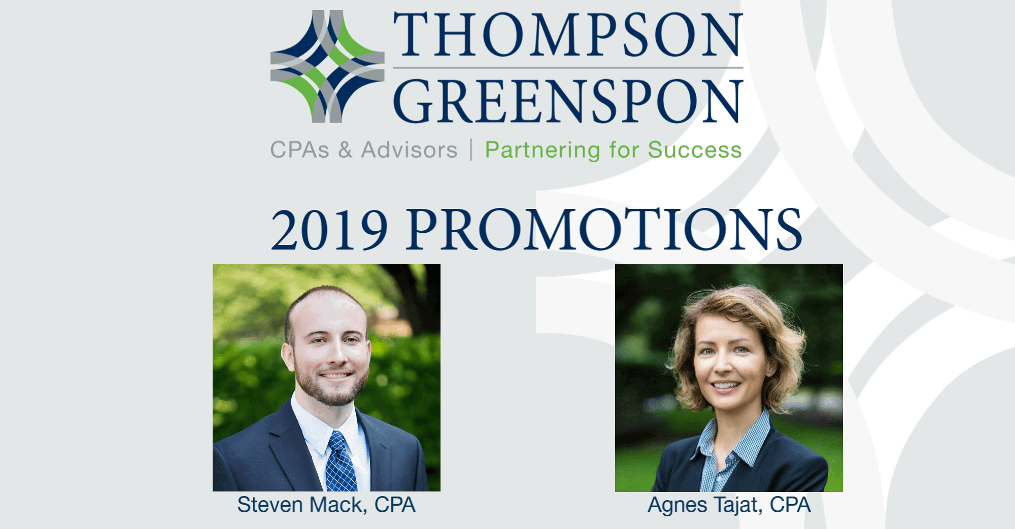 Thompson Greenspon Announces 2019 Staff Promotions image