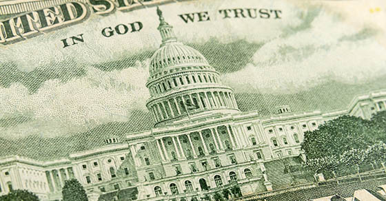 US Capitol Building US Fifty Dollar Bill Close Up