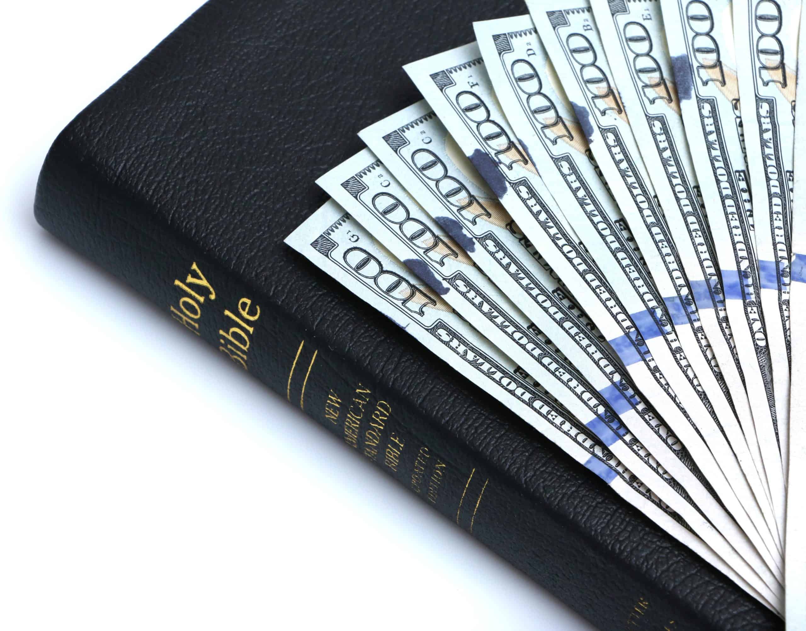 money on top of bible