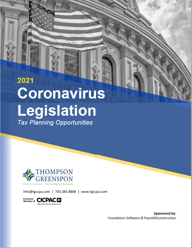 2021 Coronavirus Legislation PDF Cover
