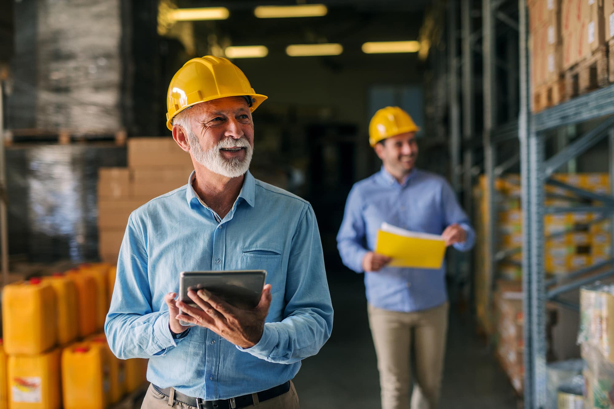 construction worker smiling