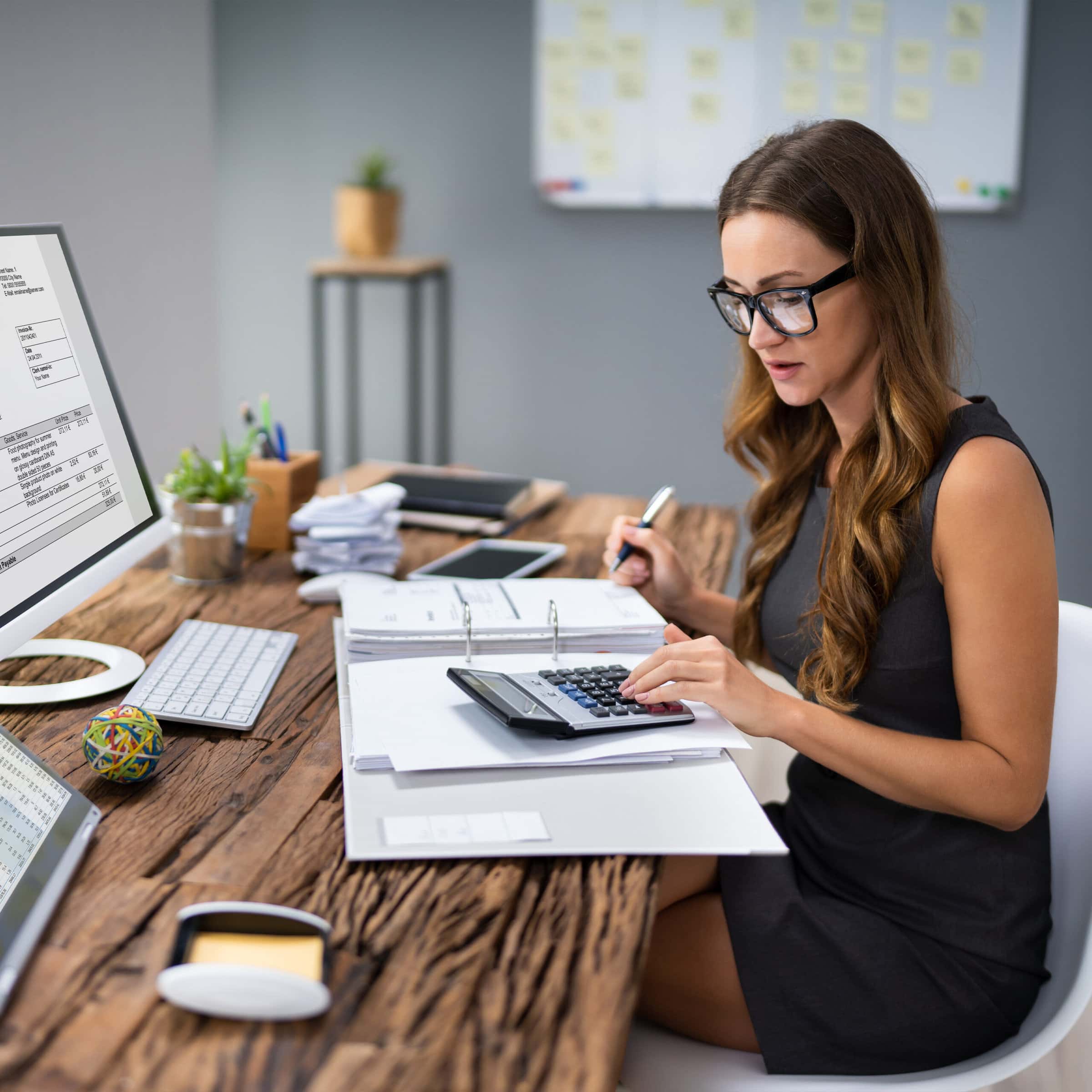 woman working on her desk