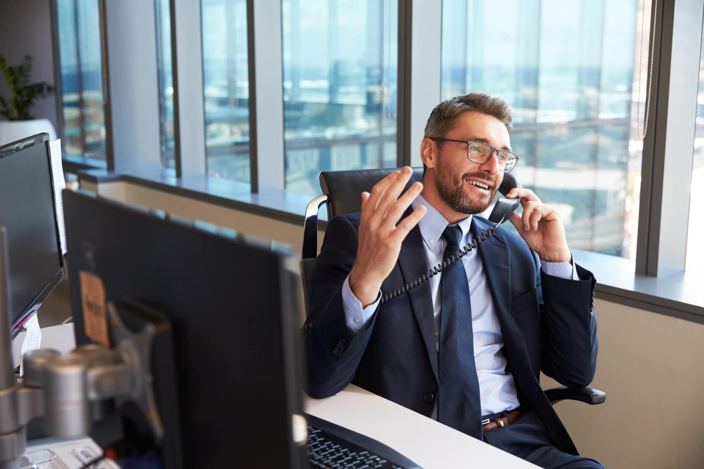 Business man speaking on the phone