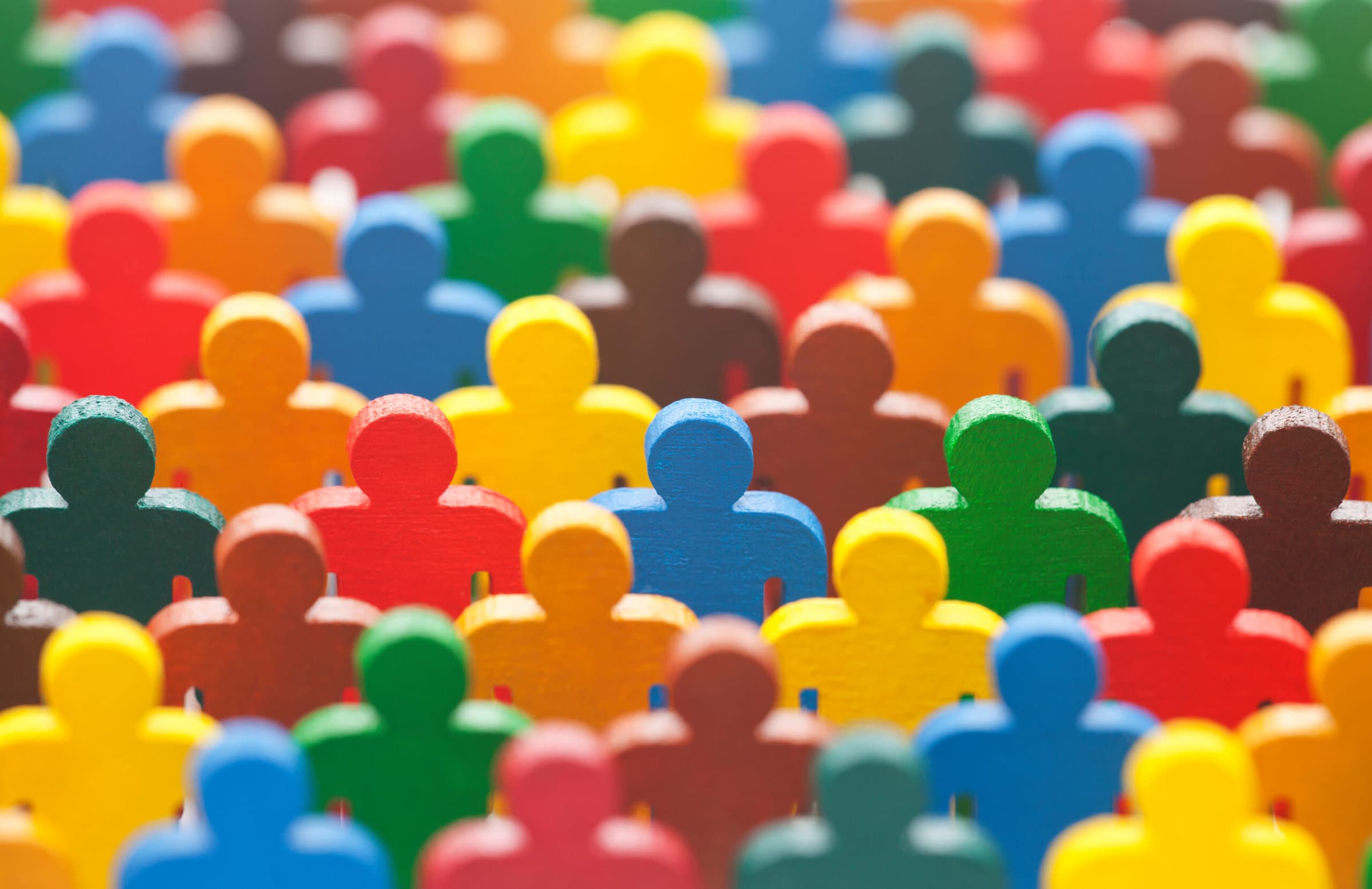 Colorful painted group of people figures