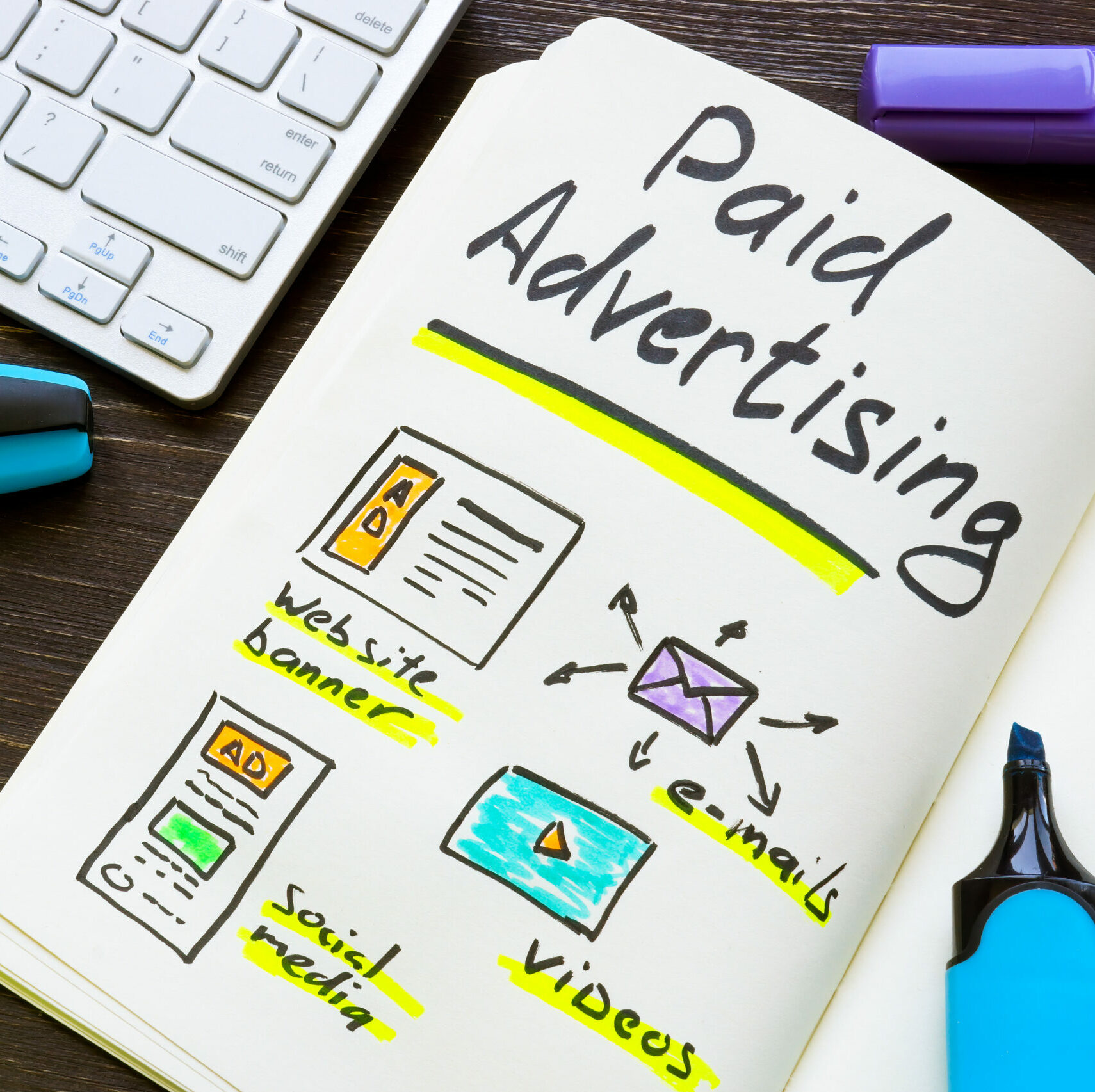 Paid advertising in Online Marketing charts on the page.