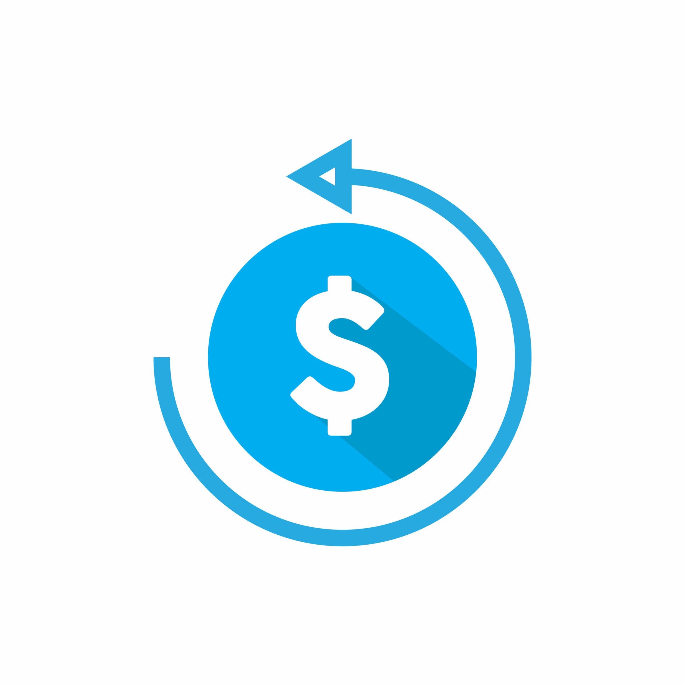 Chargeback icon symbol, return money. vector illustration