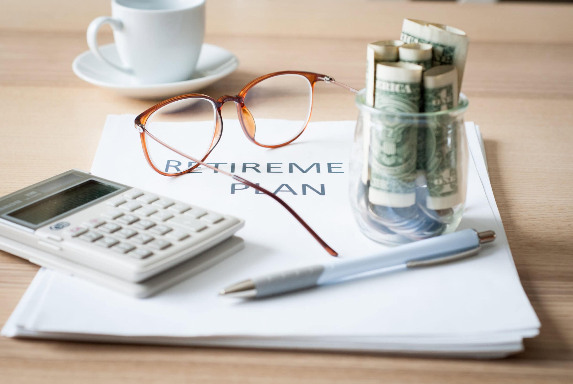 saving money for retirement plan finance concept