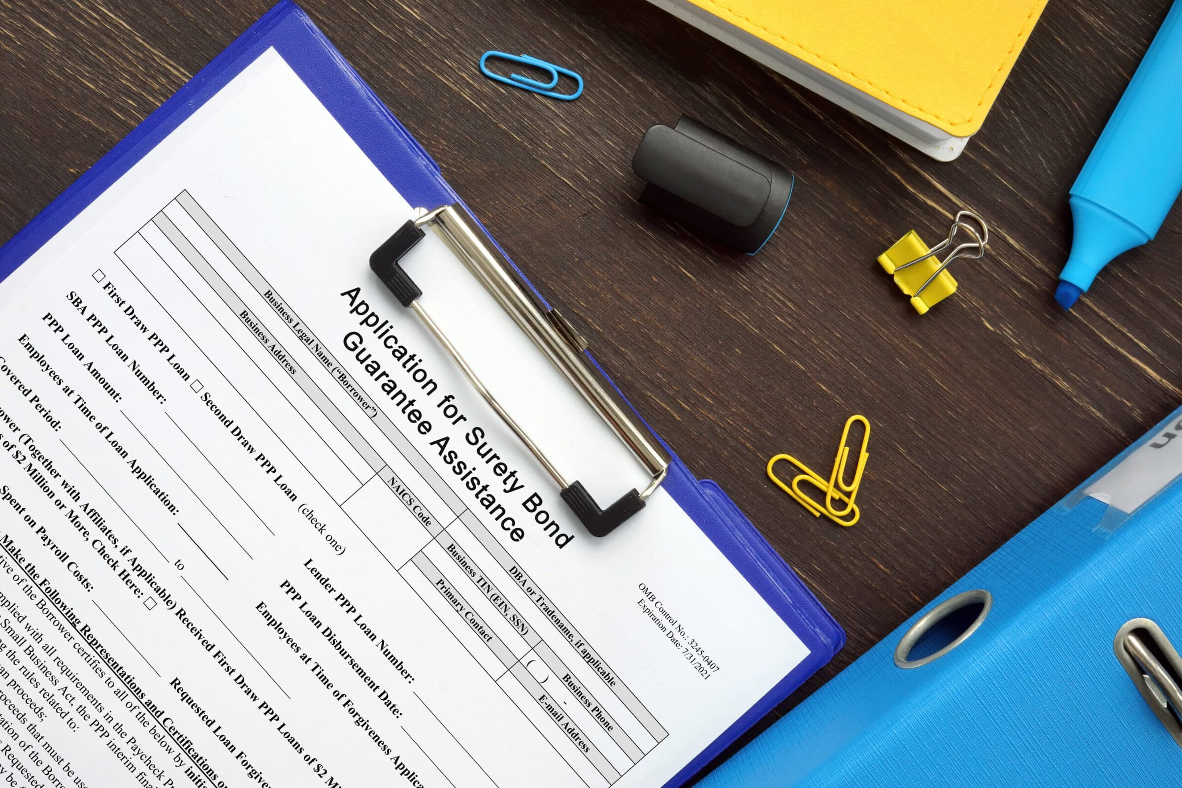 SBA form 994 Application for Surety Bond Guarantee Assistance