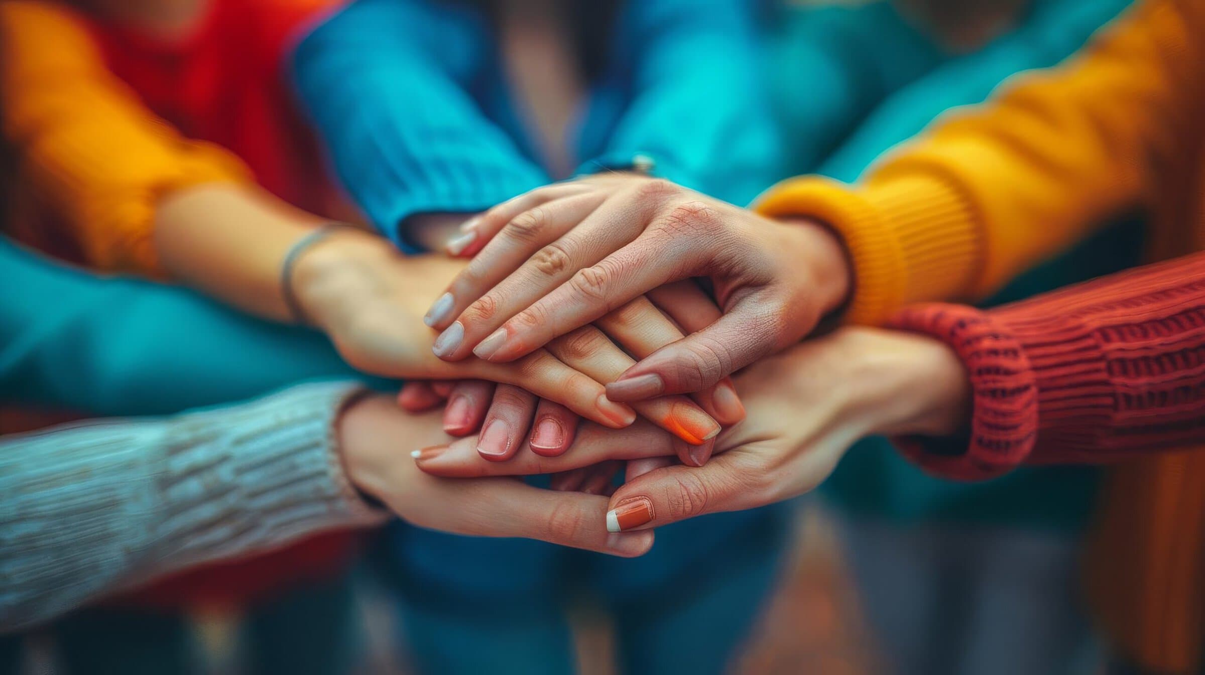 Small business partners stand together in support