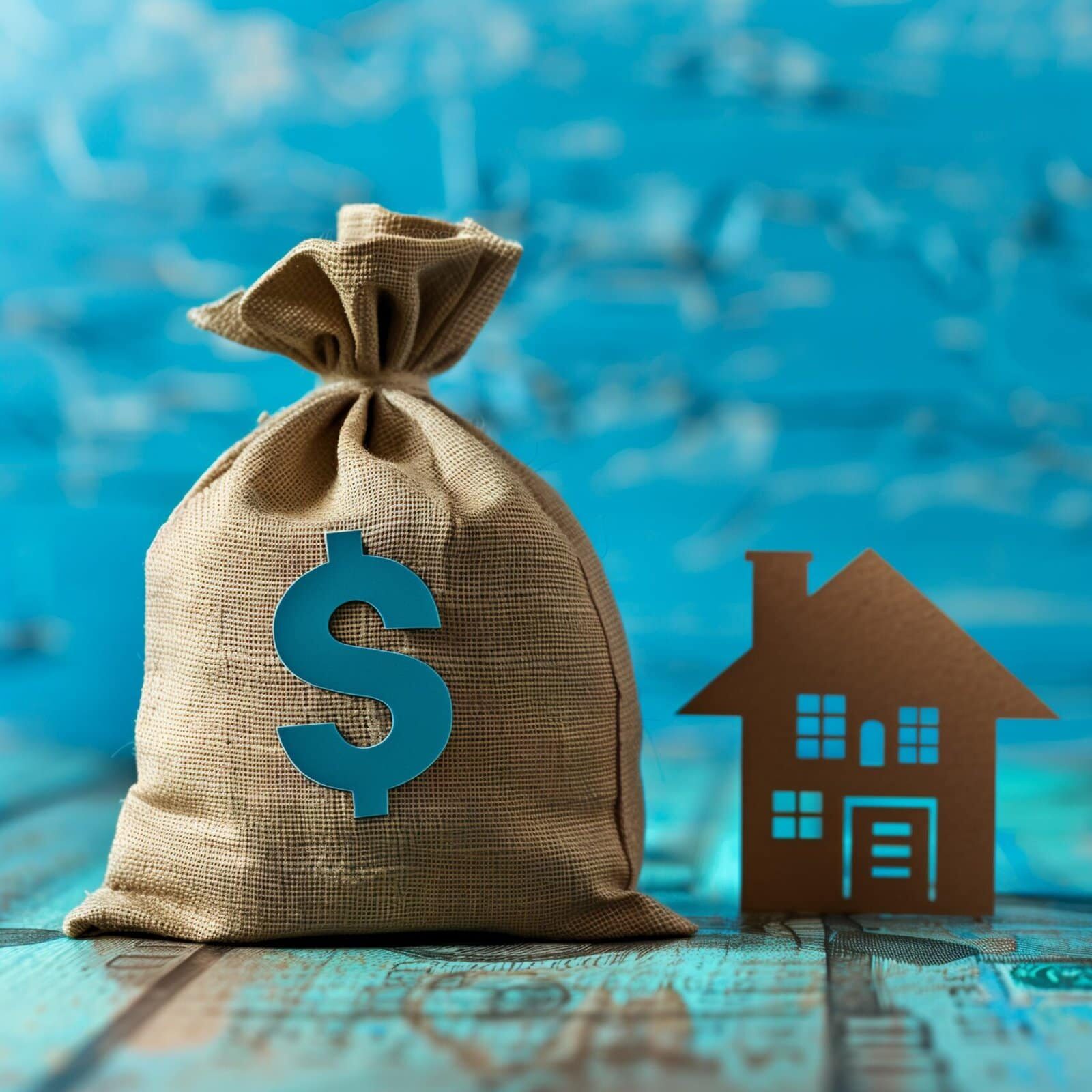 Real Estate Investment: Money Bag with Dollar Symbol and House Model