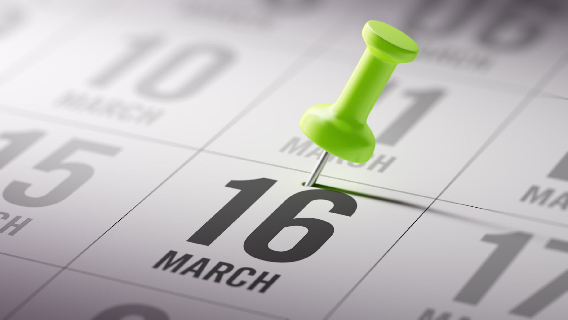March 16 written on a calendar to remind you an important appointment.