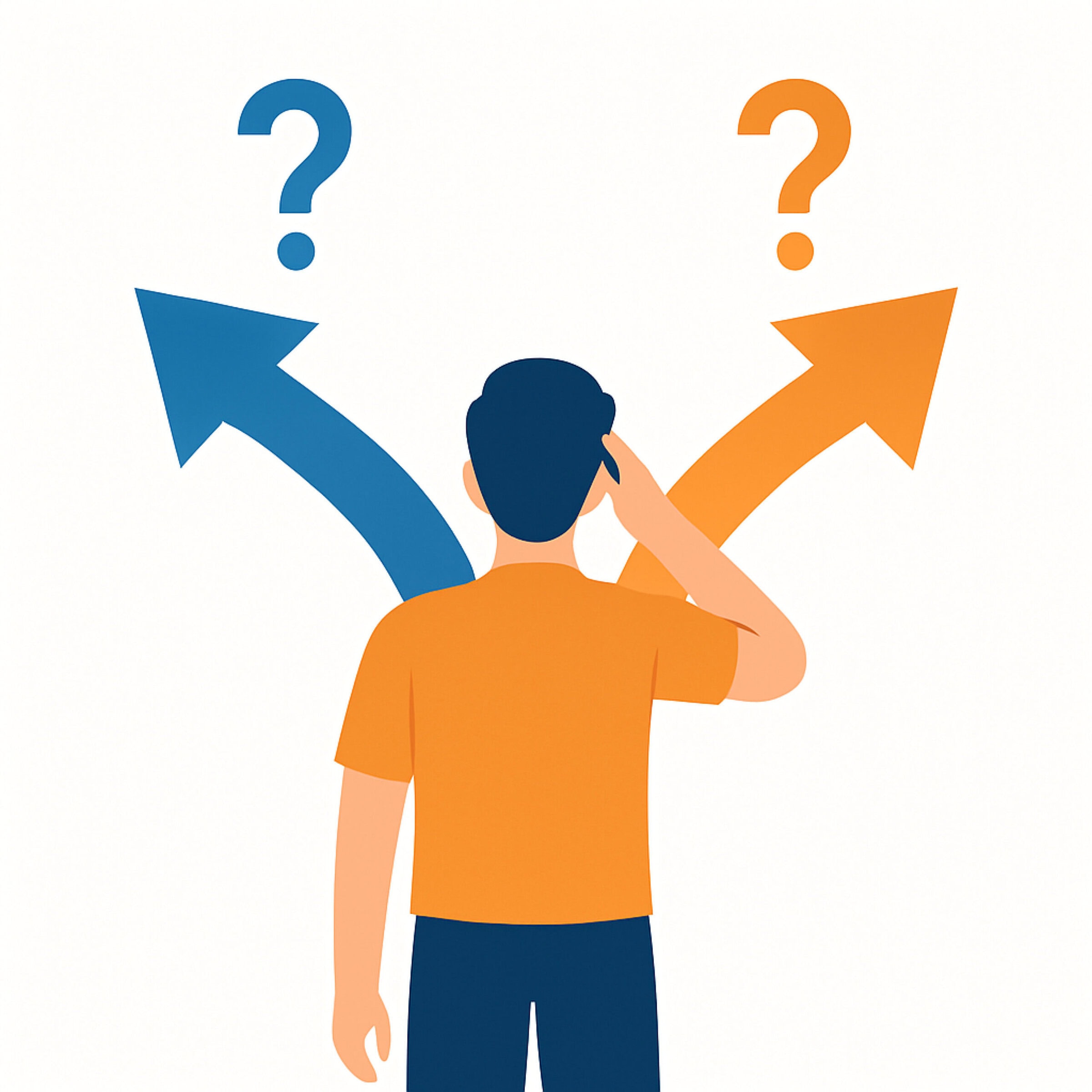 Man confused about making a choice between two directions